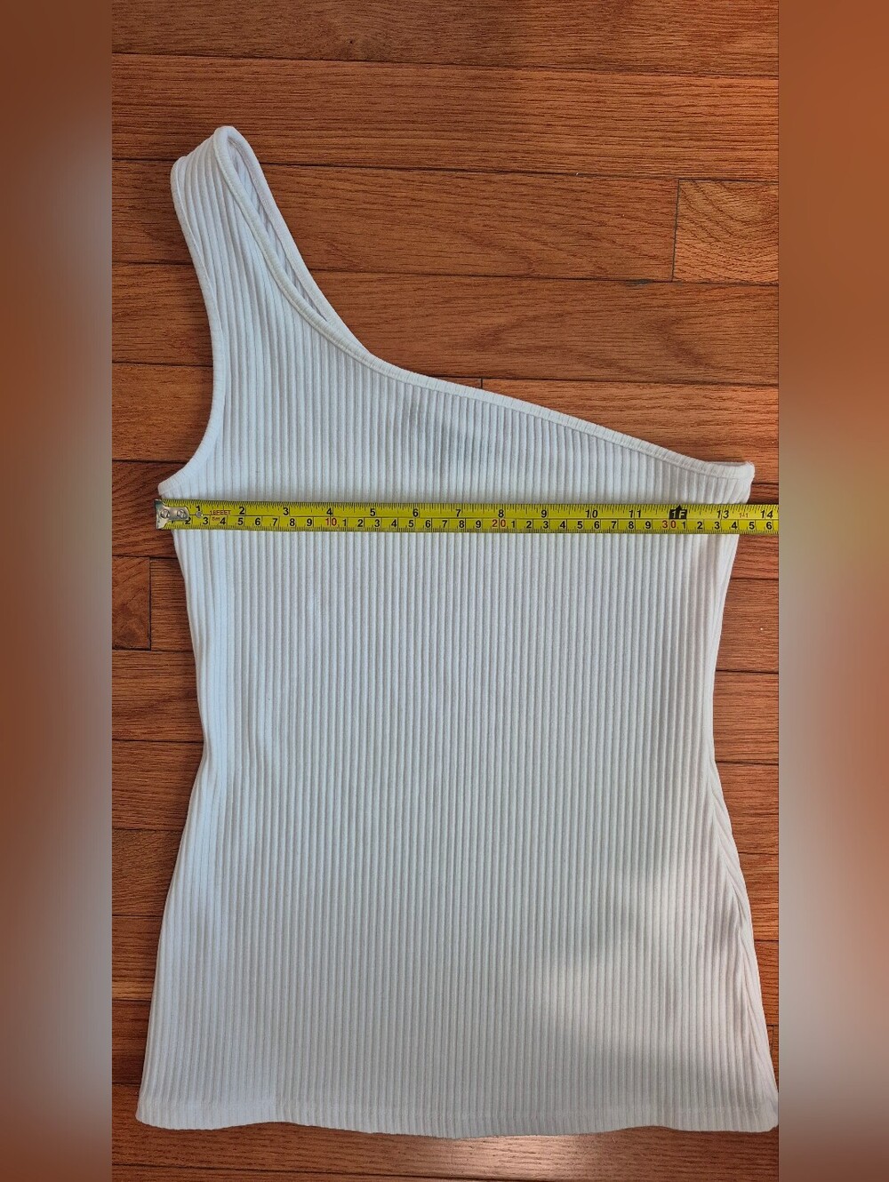 2 Pack - Ribbed One-Shoulder Tank Top - White & Orange 🤍🧡 - Picture 9 of 14